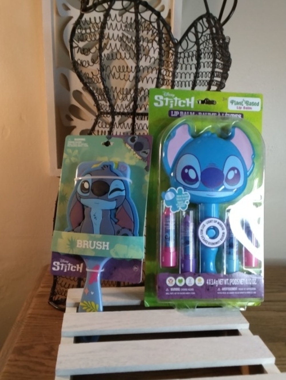 Disney Stitch Lip Care Set in Blue and Purple with Brush